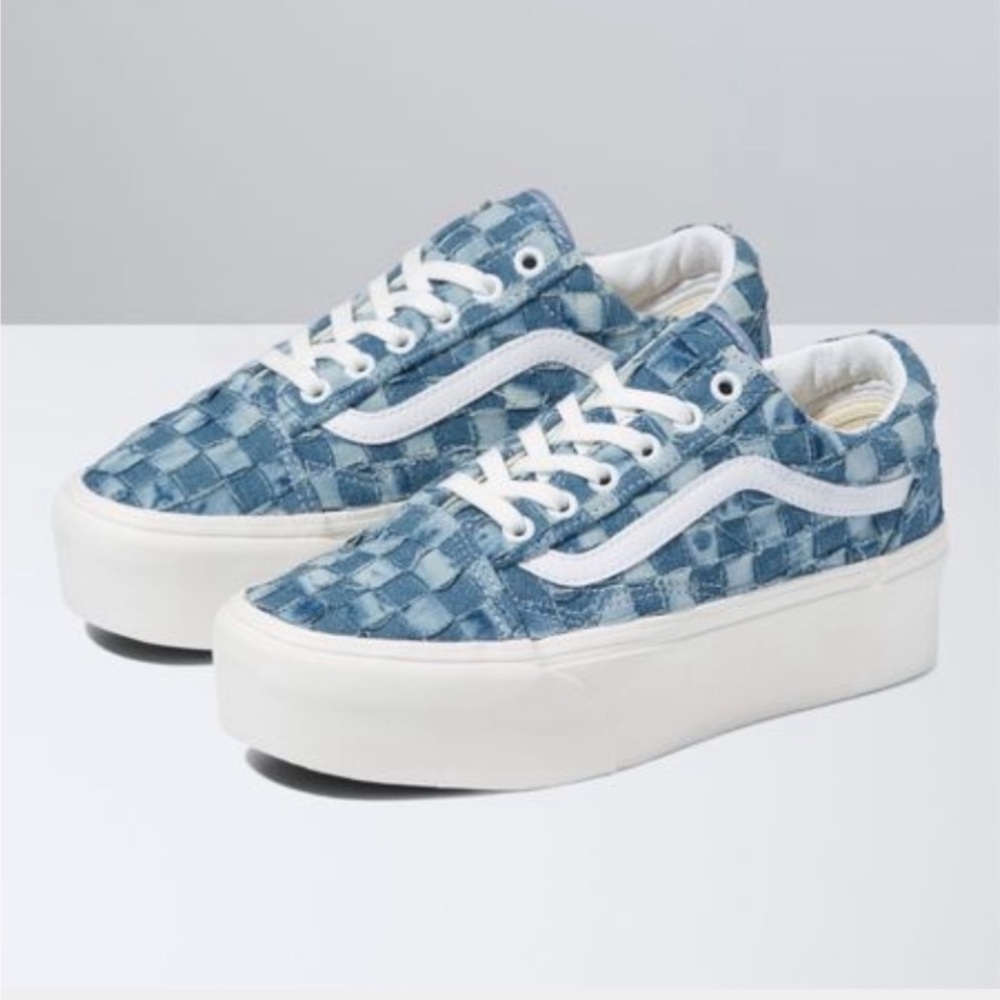 Vans Woven Old Skool Stackform in Patched Denim | Women’s 9 - Picture 3 of 7